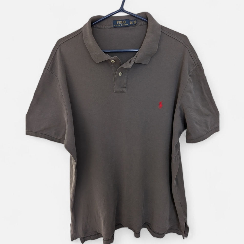 Polo Ralph Lauren Men's XXL Gray Polo Shirt Red Pony Collared